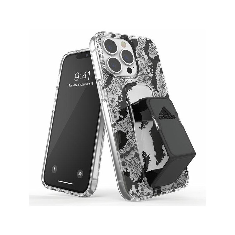 Adidas SP Clear Grip Case iPhone 13 / iPhone 13 Pro - juoda ir pilka