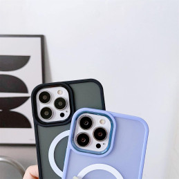 Magnetinis dėklas su MagSafe Color Matte Case iPhone 15 Pro Max - violetinė