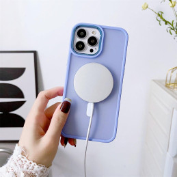 Magnetinis dėklas su MagSafe Color Matte Case iPhone 15 Pro Max - violetinė