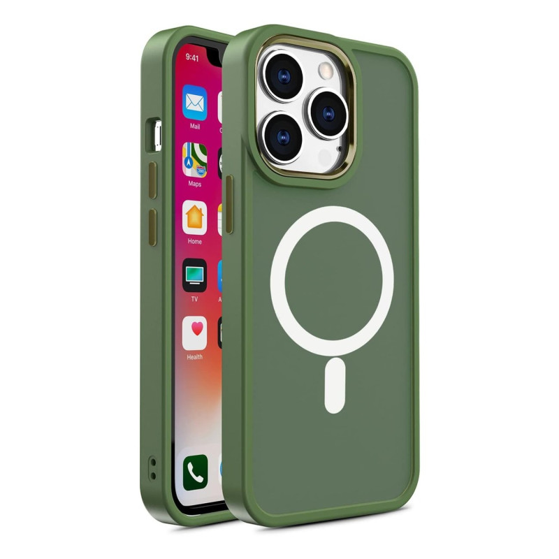 Magnetinis dėklas su MagSafe Color Matte Case iPhone 15 - žalias