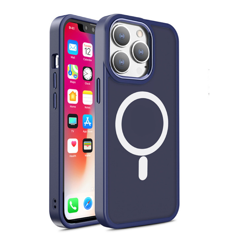 Magnetinis dėklas su MagSafe Color Matte Case iPhone 15 - tamsiai mėlynas
