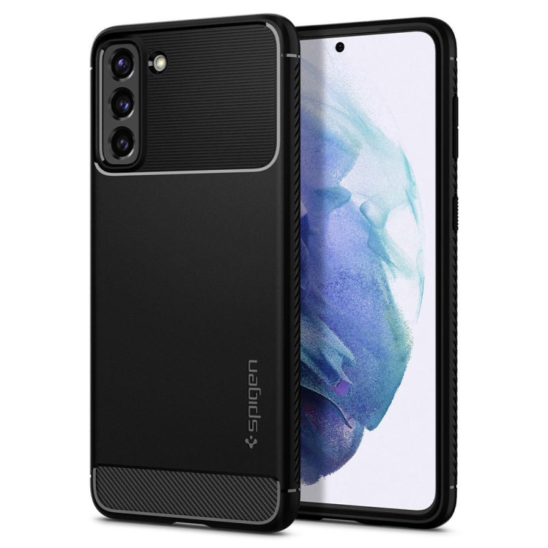 Spigen Rugged Armor dėklas, skirtas Samsung Galaxy S21 - matinė juoda