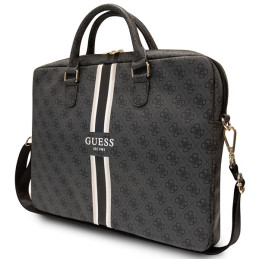 Guess 4G Printed Stripes krepšys 16" nešiojamam kompiuteriui - juodas
