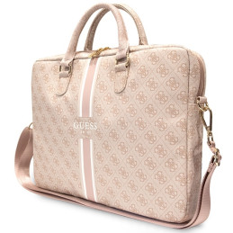 Guess 4G Printed Stripes krepšys 16" nešiojamam kompiuteriui - rožinis