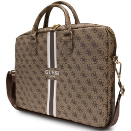 Guess 4G Printed Stripes krepšys 16" nešiojamam kompiuteriui - rudas