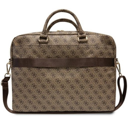 Guess 4G Printed Stripes krepšys 16" nešiojamam kompiuteriui - rudas