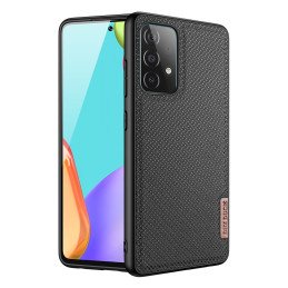 Dux Ducis Fino dėklo dangtelis, padengtas nailono medžiaga, skirtas Samsung Galaxy A72 4G juodas