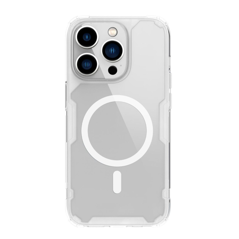 Nillkin Nature Pro Magnetinis šarvuotas dėklas su MagSafe, skirtas iPhone 15 Pro - baltas