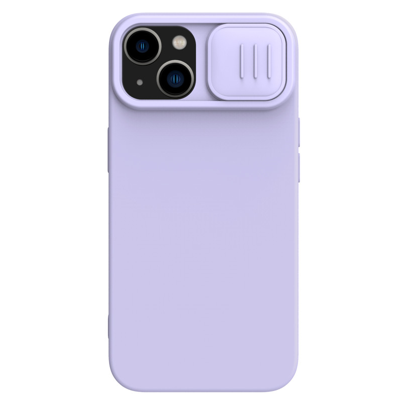 Nillkin CamShield šilkinis silikoninis dėklas, skirtas iPhone 15 Plus su fotoaparato apsauga – violetinė