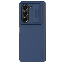 Nillkin CamShield šilkinis silikoninis dėklas, skirtas Samsung Galaxy Z Fold 5 su fotoaparato apsauga – tamsiai mėlyna