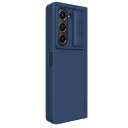 Nillkin CamShield šilkinis silikoninis dėklas, skirtas Samsung Galaxy Z Fold 5 su fotoaparato apsauga – tamsiai mėlyna