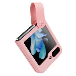 Nillkin Flex Flip dėklas su pakabuku ir stovu Samsung Galaxy Z Flip 5 - persikas