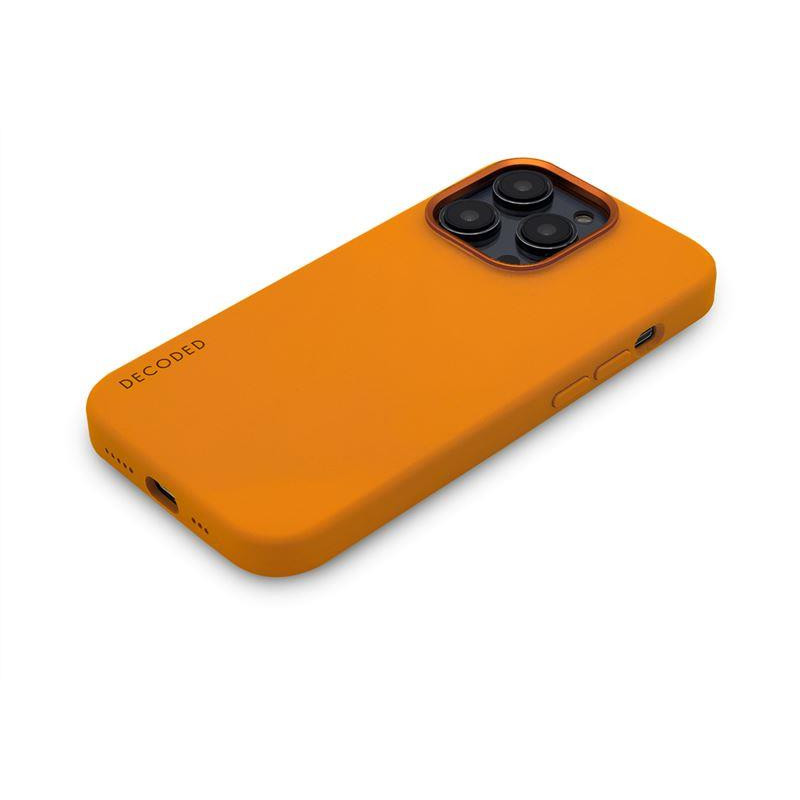 Dekoduotas silikoninis dėklas su MagSafe, skirtas iPhone 14 Pro Max - oranžinis