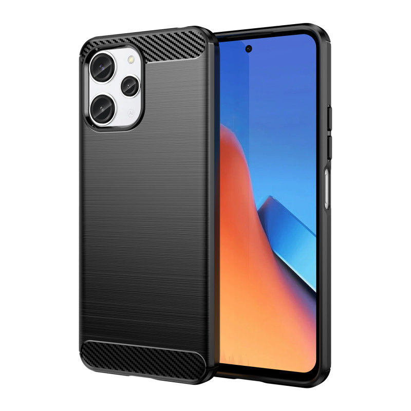 Lankstus anglies rašto dėklas Xiaomi Redmi 12 Carbon Case - juodas