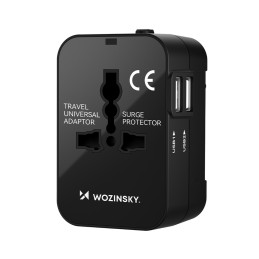 Wozinsky WUTWC kelioninis adapteris universalus 24W EU / US / AUS / UK / 2x USB-A - juodas