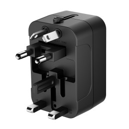 Wozinsky WUTWC kelioninis adapteris universalus 24W EU / US / AUS / UK / 2x USB-A - juodas