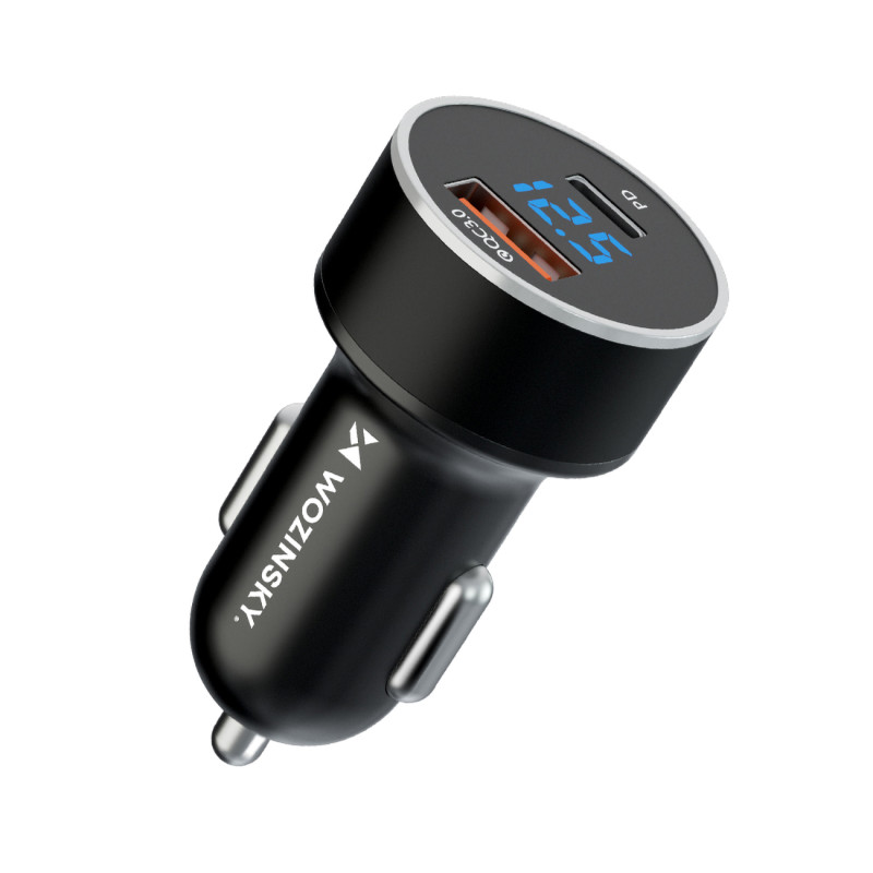 Wozinsky WDCCAC USB-C USB-A 36W automobilinis įkroviklis - juodas
