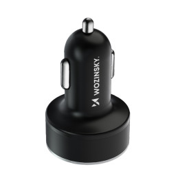 Wozinsky WDCCB automobilinis įkroviklis su ekranu 50W 2xUSB-C / 2xUSB-A - juodas