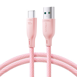Joyroom Multi-Color Series S-A34 USB-A / USB-C laidas 100W 1m - rožinė