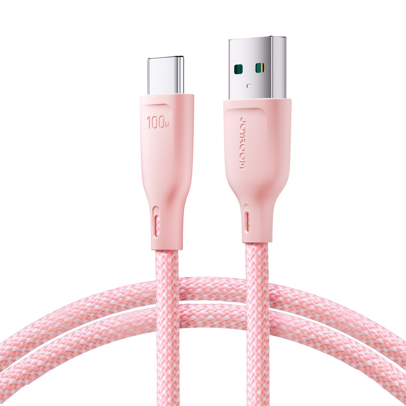 Joyroom Multi-Color Series S-A34 USB-A / USB-C laidas 100W 1m - rožinė