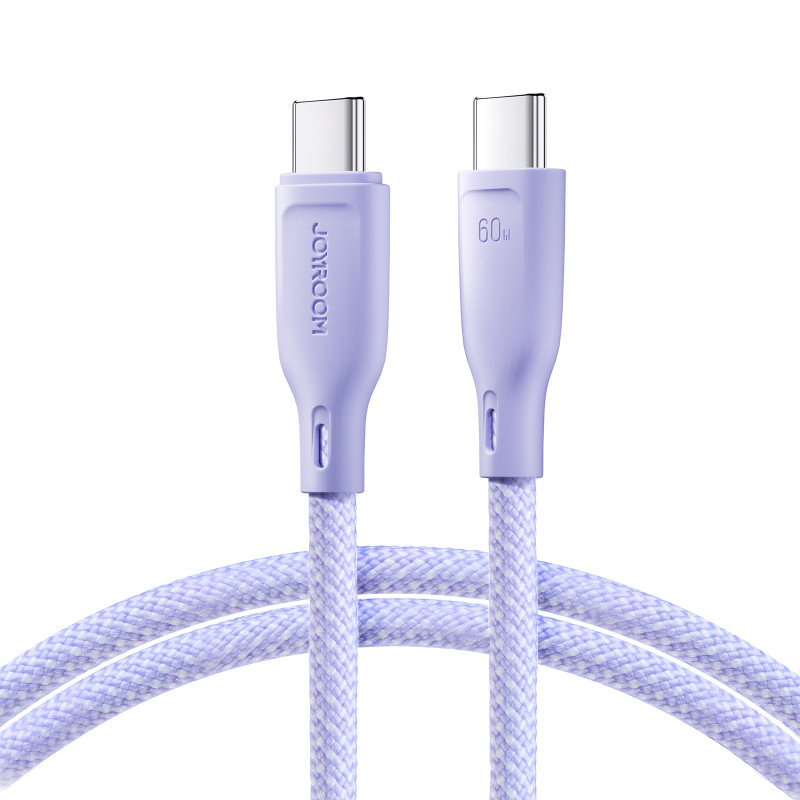 Joyroom Multi-Color Series S-A34 USB-C / USB-C PD kabelis 60W 1m - violetinė