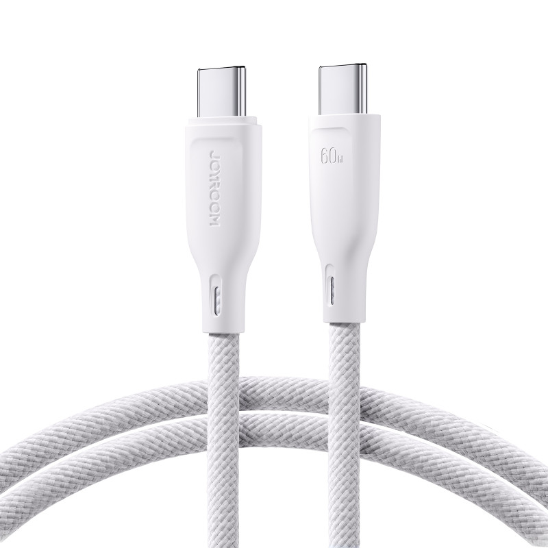 Joyroom Multi-Color Series S-A34 USB-C / USB-C PD kabelis 60W 1m - baltas
