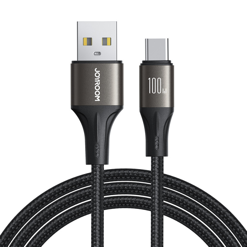 Joyroom Light-Speed Series S-A25 USB-A / USB-C laidas 100 W 1,2 m - juodas