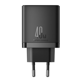 Joyroom JR-TCF09 greitas įkroviklis 2x USB-C 40W - juodas