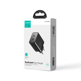 Joyroom JR-TCF09 greitas įkroviklis 2x USB-C 40W - juodas