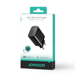 Joyroom JR-TCF11 greitas įkroviklis iki 25W + USB-C / USB-C laidas 1m - juodas
