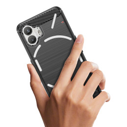Carbon Case silikoninis dėklas, skirtas Nothing Phone 2 - juodas