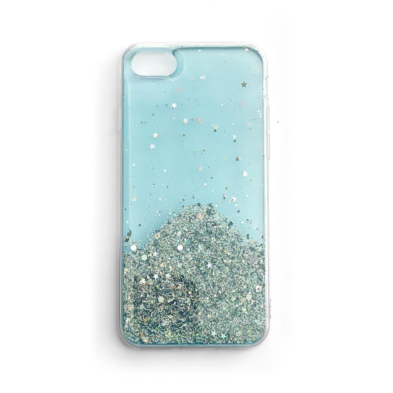Wozinsky Star Glitter blizgus dėklo dangtelis su blizgučiais, skirtas Samsung Galaxy A30 mėlynai