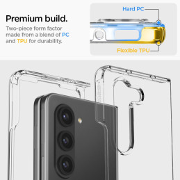 Spigen Ultra Hybrid dėklas, skirtas Samsung Galaxy Z Fold 5 - skaidrus
