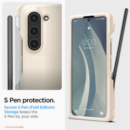 Spigen Thin Fit Pen dėklas, skirtas Samsung Galaxy Z Fold 5 - smėlio spalvos