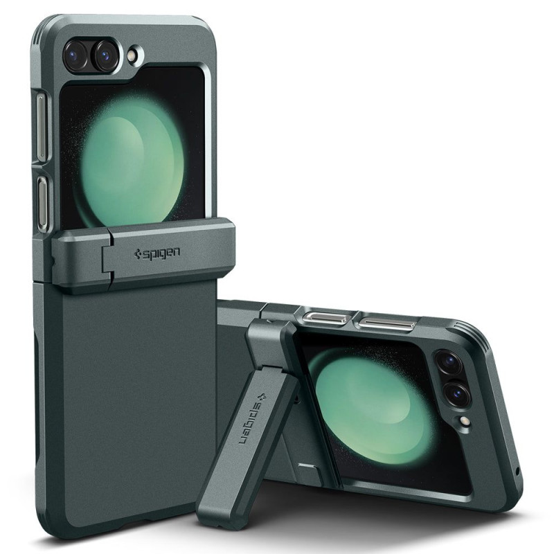 Spigen Tough Armor Pro dėklas, skirtas Samsung Galaxy Z Flip 5 - tamsiai žalias