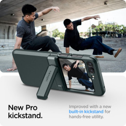 Spigen Tough Armor Pro dėklas, skirtas Samsung Galaxy Z Flip 5 - tamsiai žalias