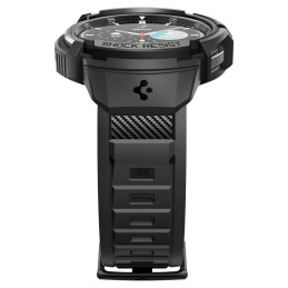 Spigen Rugged Armor Pro dėklas su dirželiu, skirtas Samsung Galaxy Watch 6 Classic (47 mm) - juodas