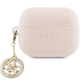 Guess 3D Rubber 4G Diamond Charm dėklas, skirtas AirPods Pro 2 – rožinis