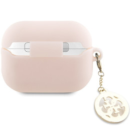 Guess 3D Rubber 4G Diamond Charm dėklas, skirtas AirPods Pro 2 – rožinis