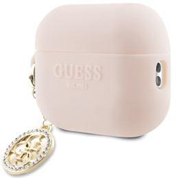 Guess 3D Rubber 4G Diamond Charm dėklas, skirtas AirPods Pro 2 – rožinis