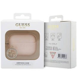 Guess 3D Rubber 4G Diamond Charm dėklas, skirtas AirPods Pro 2 – rožinis