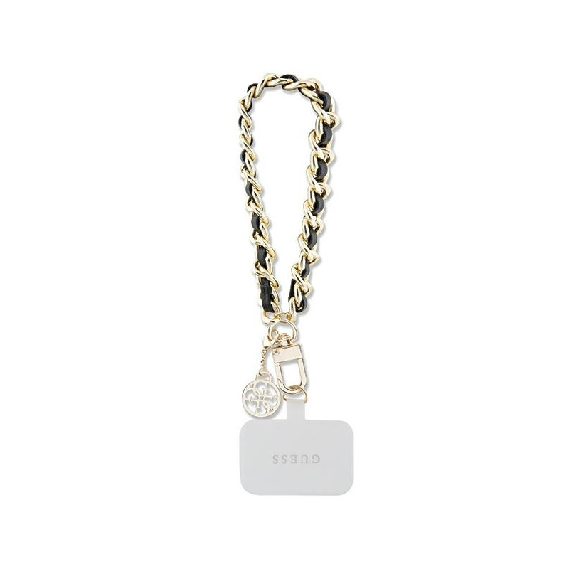 Guess Saffiano Chain 4G Charm dirželis - juodas