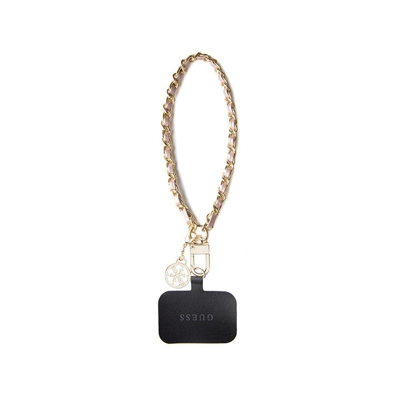 Guess Saffiano Chain 4G Charm diržas - rožinis