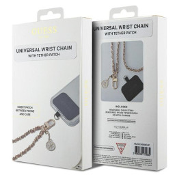 Guess Saffiano Chain 4G Charm diržas - rožinis