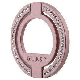 Guess MagSafe Ring Rhinestone laikiklis - rožinis