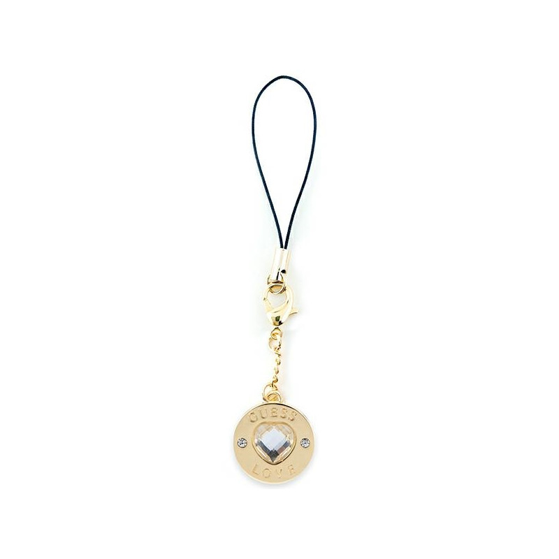 Guess Heart Diamond Charm su cirkonio akmenimis – auksinis