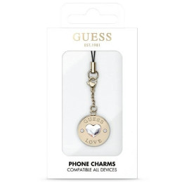 Guess Heart Diamond Charm su cirkonio akmenimis – auksinis