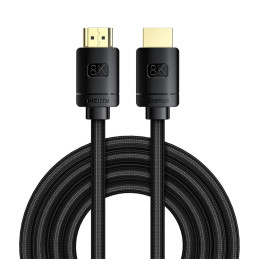 Bazinis kabelis HDMI 2.1 8K 60 Hz 48 Gbps / 4K 120 Hz / 2K 144 Hz 3D eARC QMS Dynamic HDR VRR ALLM 3 m juodas (CAKGQ-L01...