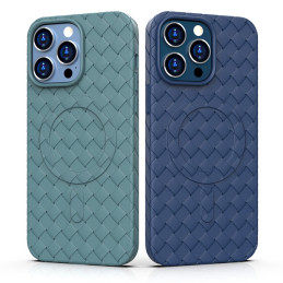 MagSafe Woven Case iPhone 15 Pro - tamsiai mėlyna