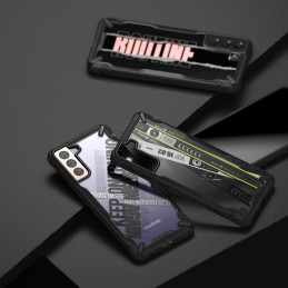 „Ringke Fusion X Design“ šarvuotas dėklas su rėmeliu, skirtas Samsung Galaxy S21+ 5G (S21 Plus 5G) juodas (kryžminis) (X...